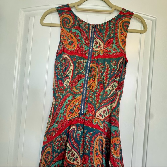Free People Dancing Pretty Paisley Print Dress - Size 0 - Picture 5 of 9
